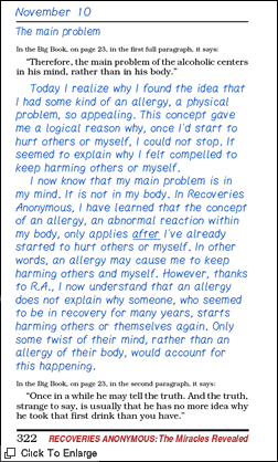 A page from R.A.'s Journal Of Recovery.